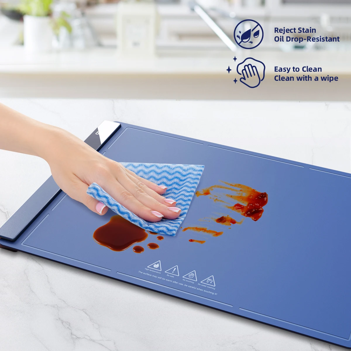 2024 Ama-zon Hot Sell Smart Home Appliance Roll-Up Foldable Timer Function and Safety Lock Food Warming Mat For Food