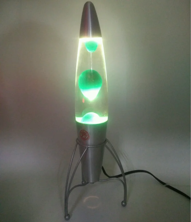 18 inch Creative Novelty Plastic Rocket Wax Lava Lamps Three Bracket Plastic Rocker Wax Lava Lights LED