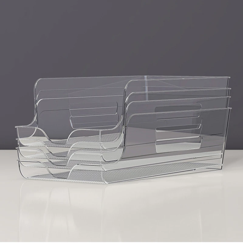 Refrigerator beverage case drawer type rolling arrangement case beer coke can automatic filling position shelf