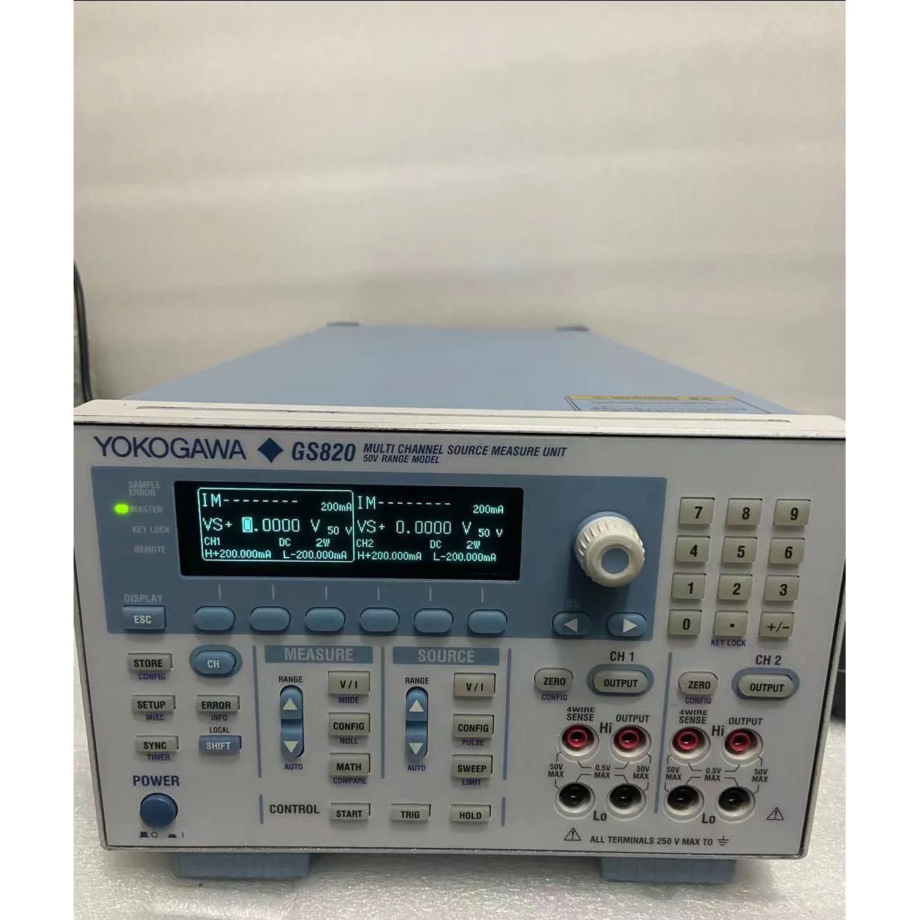 YOKOGAWA GS820 2ch source measure unit 18V/3.2A USB/LAN