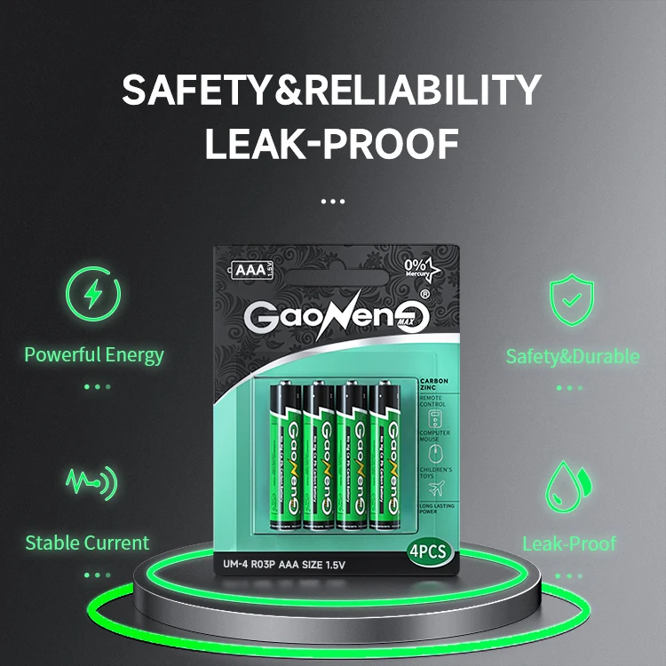 Gaonengmax 1.5v r03p aaa battery um4 dry battery Carbon batteries