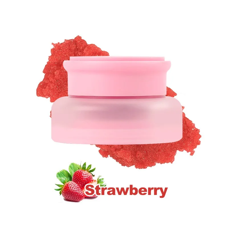 MLM Custom makeup Lip Scrub  Hydrating Strawberry Flavor Lip Scrub Vitamins Brightening Clean Dead Skin Vegan sugar lip scrub