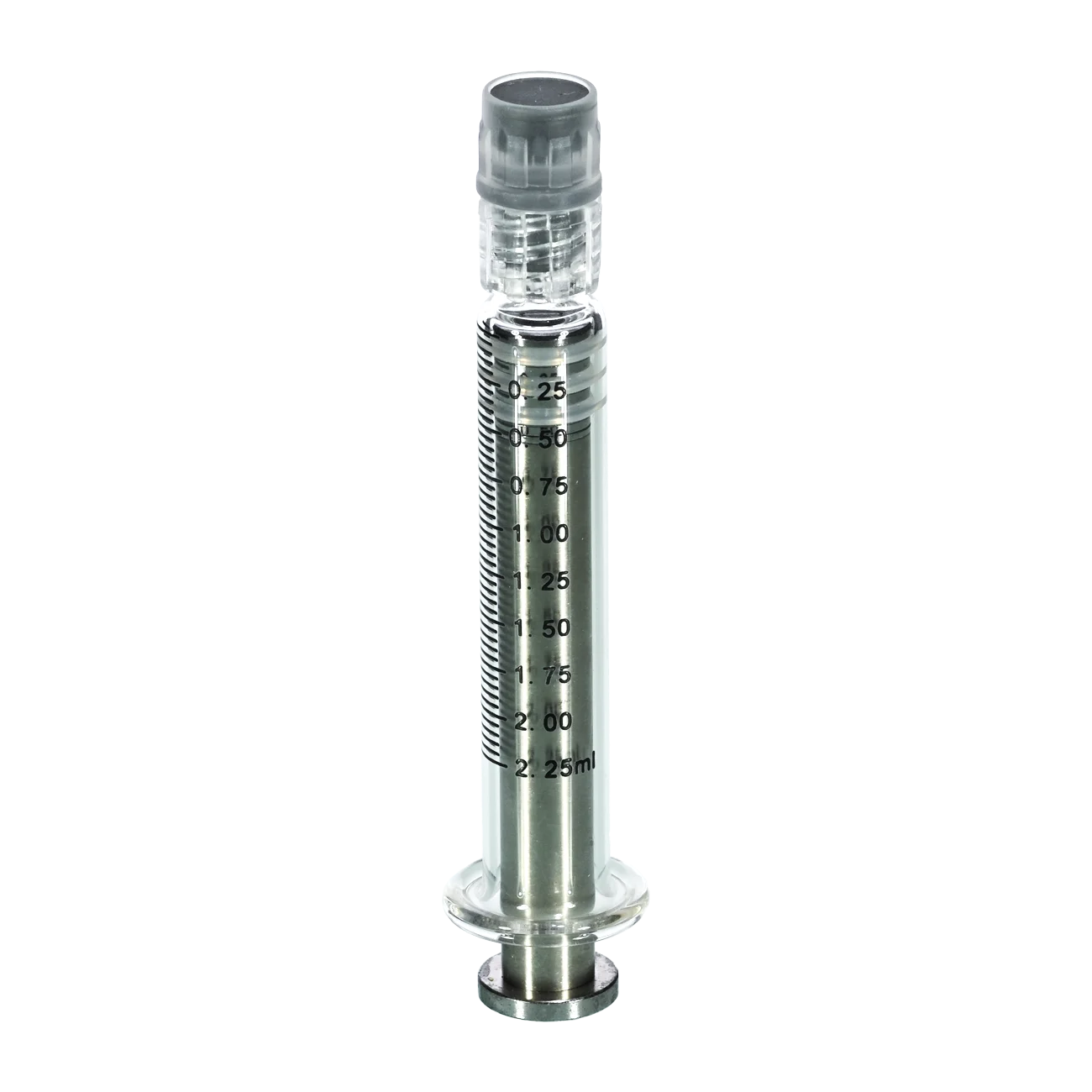 Factory Price 2ml 2.25ml Luer Lock Borosilicate Glass Prefilled Syringe for Distillate Oil with Metal Plunger