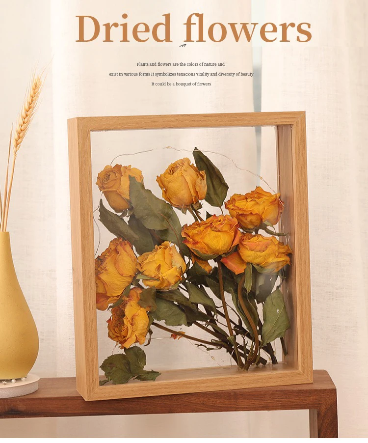 Dry Flower Embossed Glass Frame Plant Herbarium Acrylic Wooden Photo Frame Box 3d Floating Frame