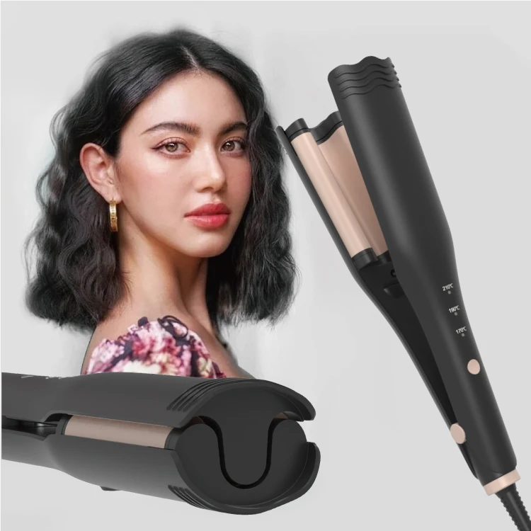portable small negative ion tourmaline ceramic fast heating  waves shape curlin deep U waver hair curler