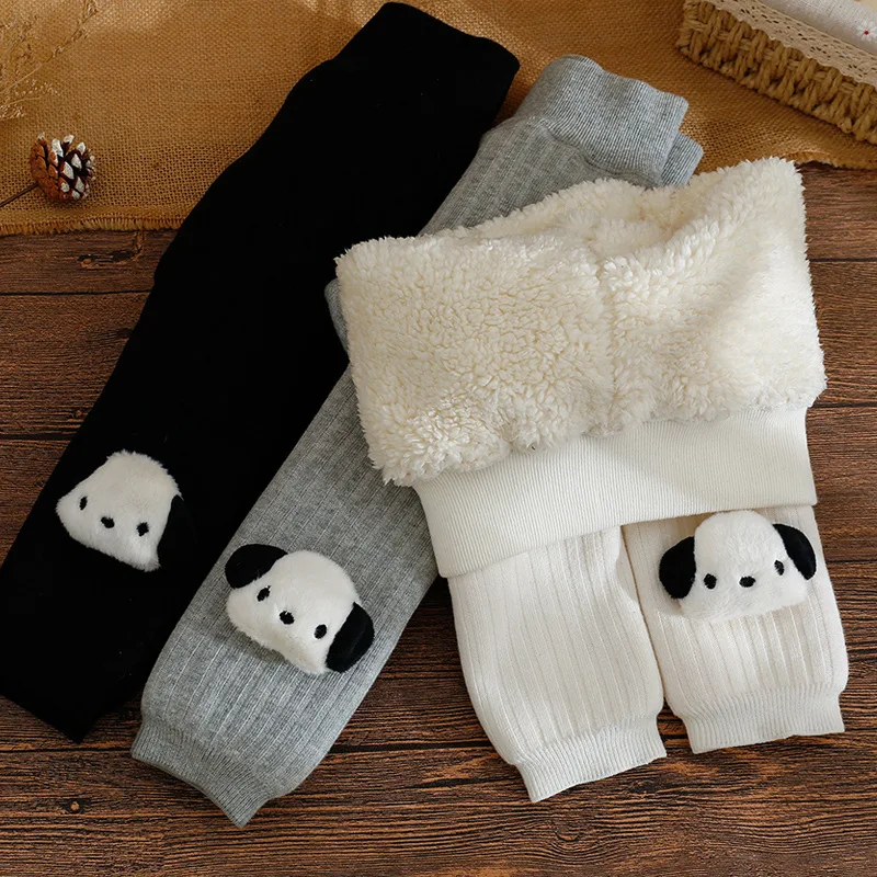 Высококачественные колготки с большими задицами теплые штаны однотонные вязаные Мультяшные животные 3D для малышей мягкий пол дома