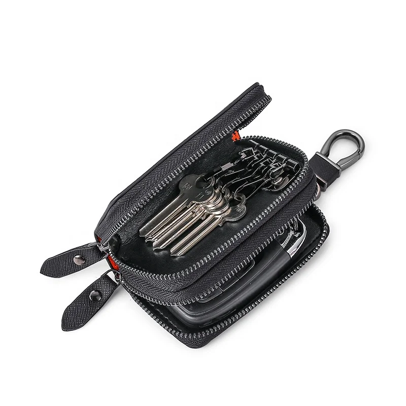New Design Gift Men Women Genuine Leather Smart Car Key Organizer Holder  KeyChain Case Key Wallet