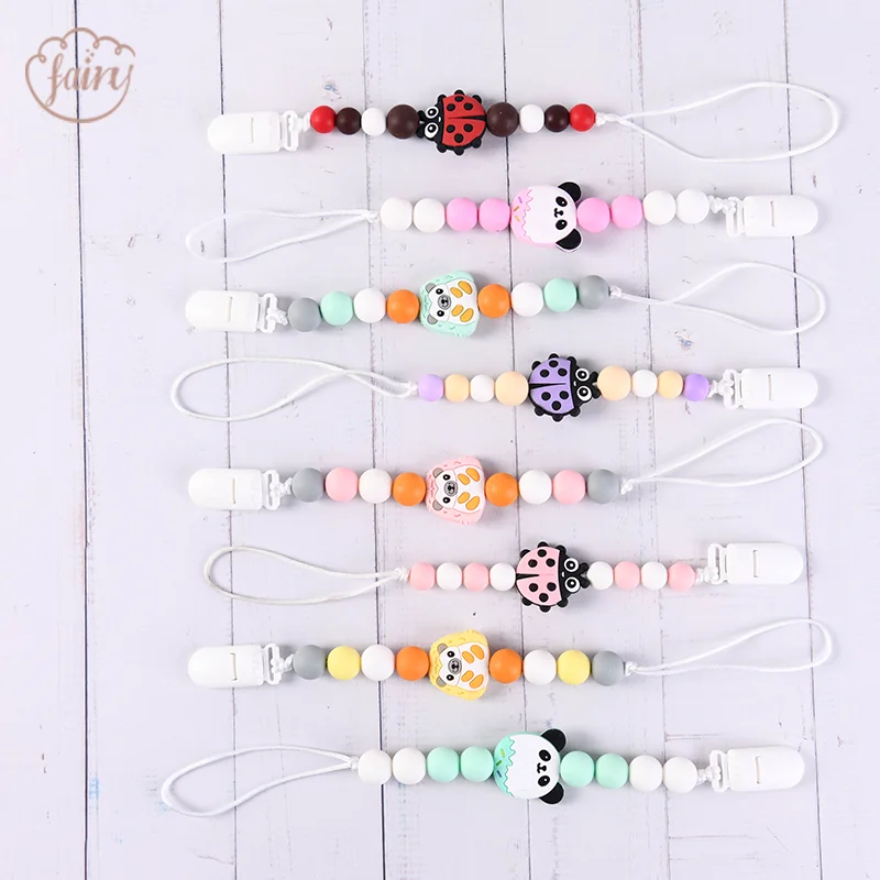 9MM  12MM 15MM 19MM Silicon Focal Beads Pacifier Chain Clips Chewing Dusty Rose Silicon Teething Beads For Baby