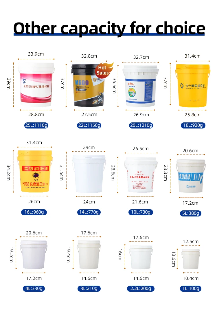 5 gallon 20 liters car wash clear food grade champagne popcorn plastic bucket with gamma seal lid handle stand