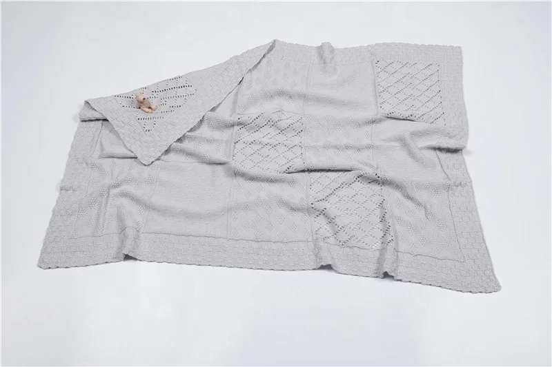 High quality cozy organic 100% cotton handmade knitted blanket