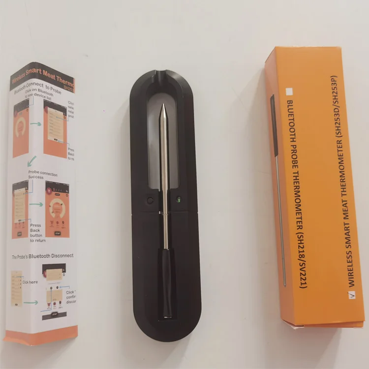 
High quality IP67 waterproof Good quality 30m control Smart wireless BBQ Kitchen Cooking Food Meat Thermometer with gril App 