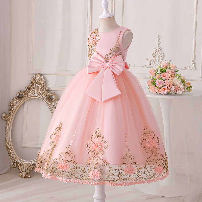 new bows party toddlers clothing princess teenagers ball gowns birthday summer children dress baby girls dresses