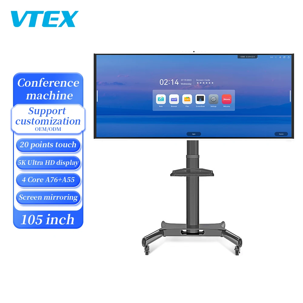 105 Inch Smart Board Ir Interactive Whiteboard 5K Electronic Lcd Touch Tv For Classroom