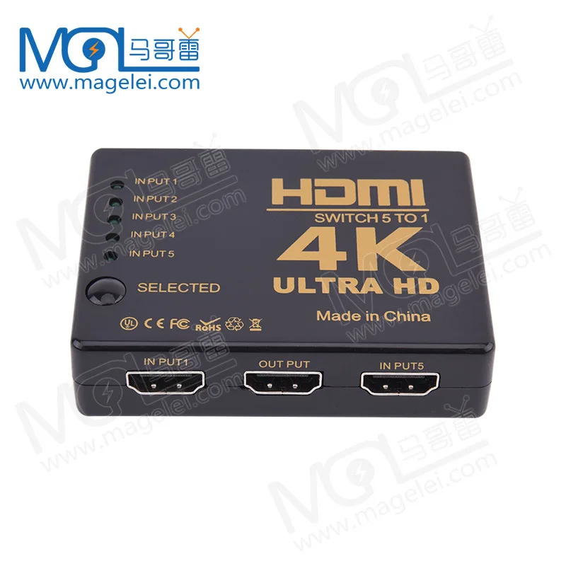Прямая продажа с фабрики HDMI 4K 2K 3D 2160P 60 Гц видео переключатель 5 каналов 5X1 для HDTV PS3 PS4 DVD ИК-пультом дистанционного