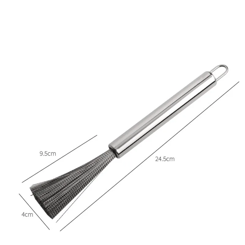 Best Selling Stainless Steel Pot Brush Long Handle Household Kitchen Cleaning Brush for Dishes Pots Pans Woks