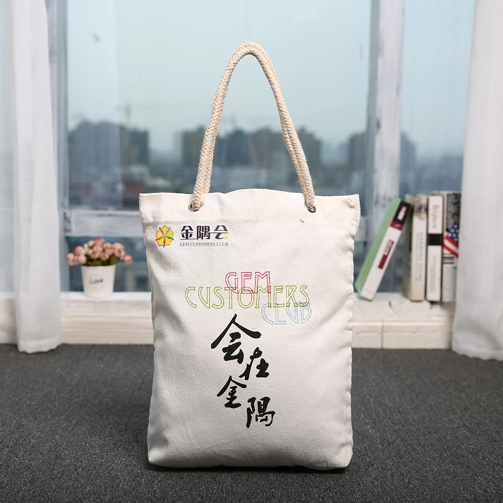 Wholesale Fashioned Canvas Shoulder Bags Custom Logo Printed for Shopping