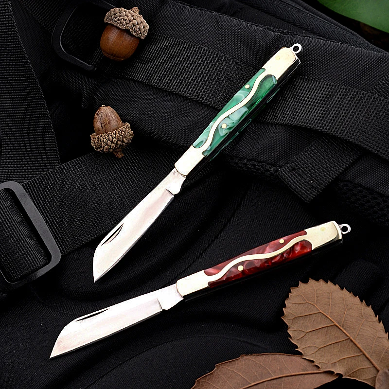 Top Quality Professional wood handle folding survival camping stainless steel knife for man