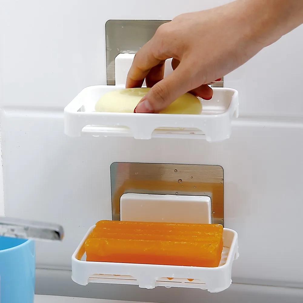 bathroom wall mounted ABS plastic magic sticker soap holder wall hanging soap dish