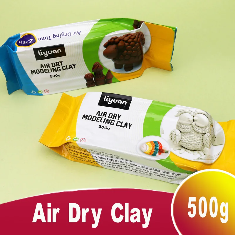 Bview Art DIY 500g Air Dry Playdough Polymer Clay Air-Hardening Modeling Ceramic Clay Toy