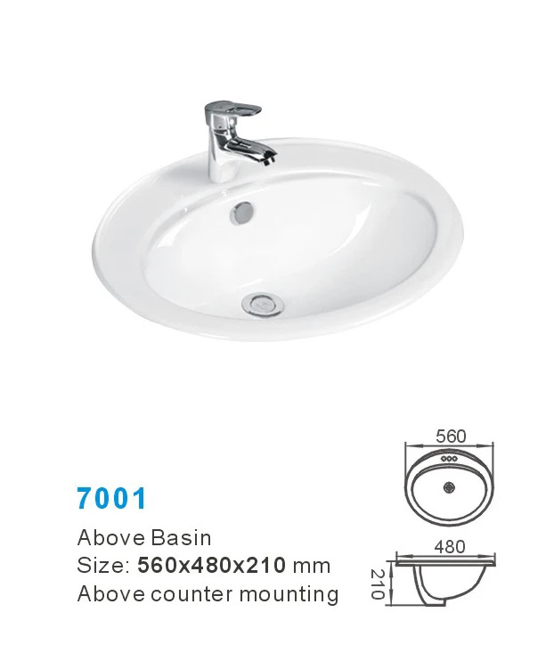 Ceramic Restroom Table Top Porcelain Lavabo Bathroom Vanity Top Mounted Sink Wash Basin