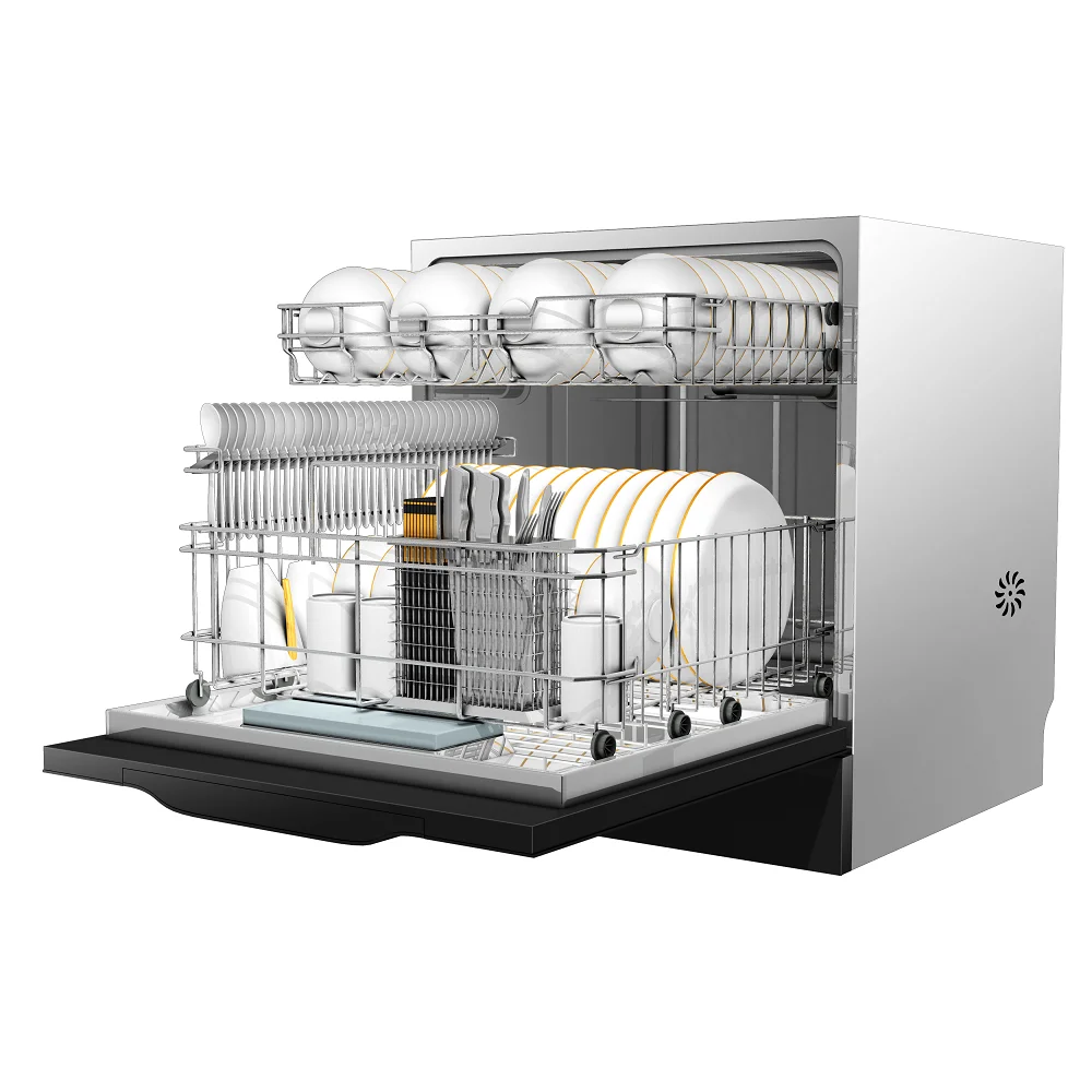 Built-in dishwasher with high temperature disinfectecd and negative ions drying Samples available