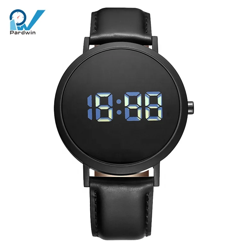 Watch Case 24 Hour LCD Display Digital Watches 316L Stainless Steel Men ETA OEM Logo Sapphire Crystal,hardened Mineral Glass