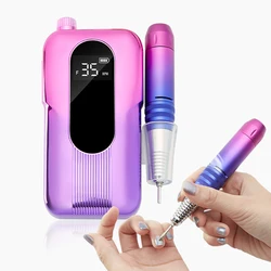Rechargeable 35000 RPM Nail Drill  Portable E File Nail Drill, Cordless Professional Electric Nail File Kit