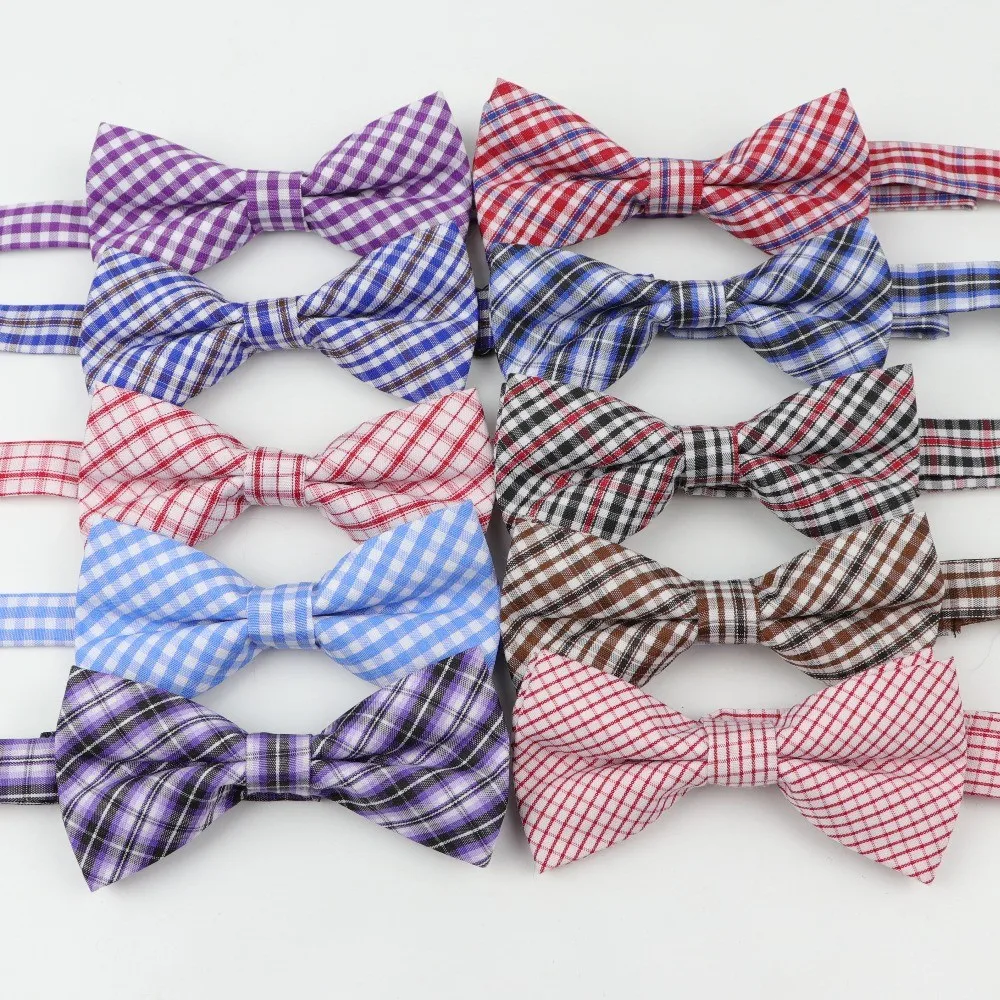 Plaid Kids Bowtie Cotton Polyester Children Bowties Baby Kid Classical Pet Dog Cat Striped Butterfly Child Dot Bow Tie