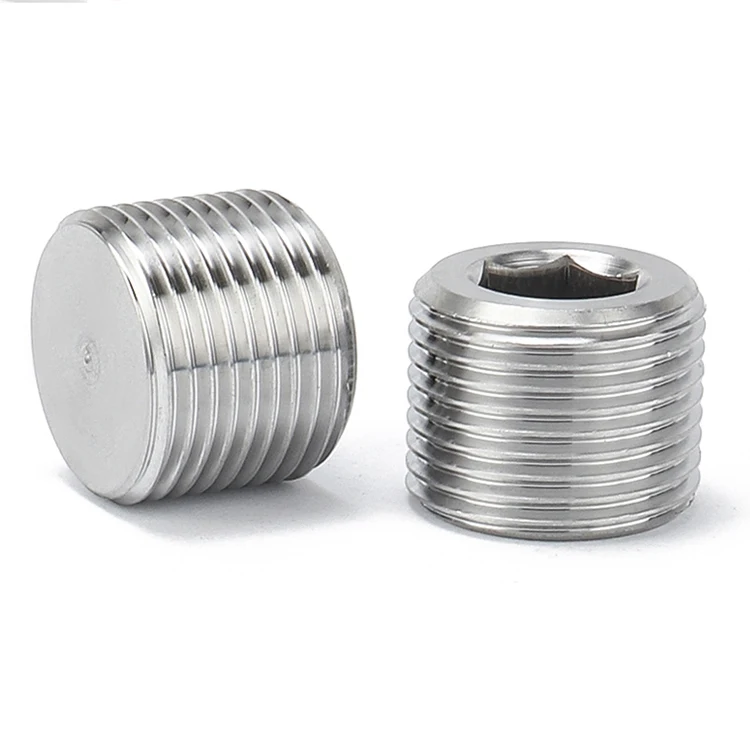 DIN906 NPT BSPT stainless steel A2-70 A4-80 hexagon socket Pipe Plugs oil plugs