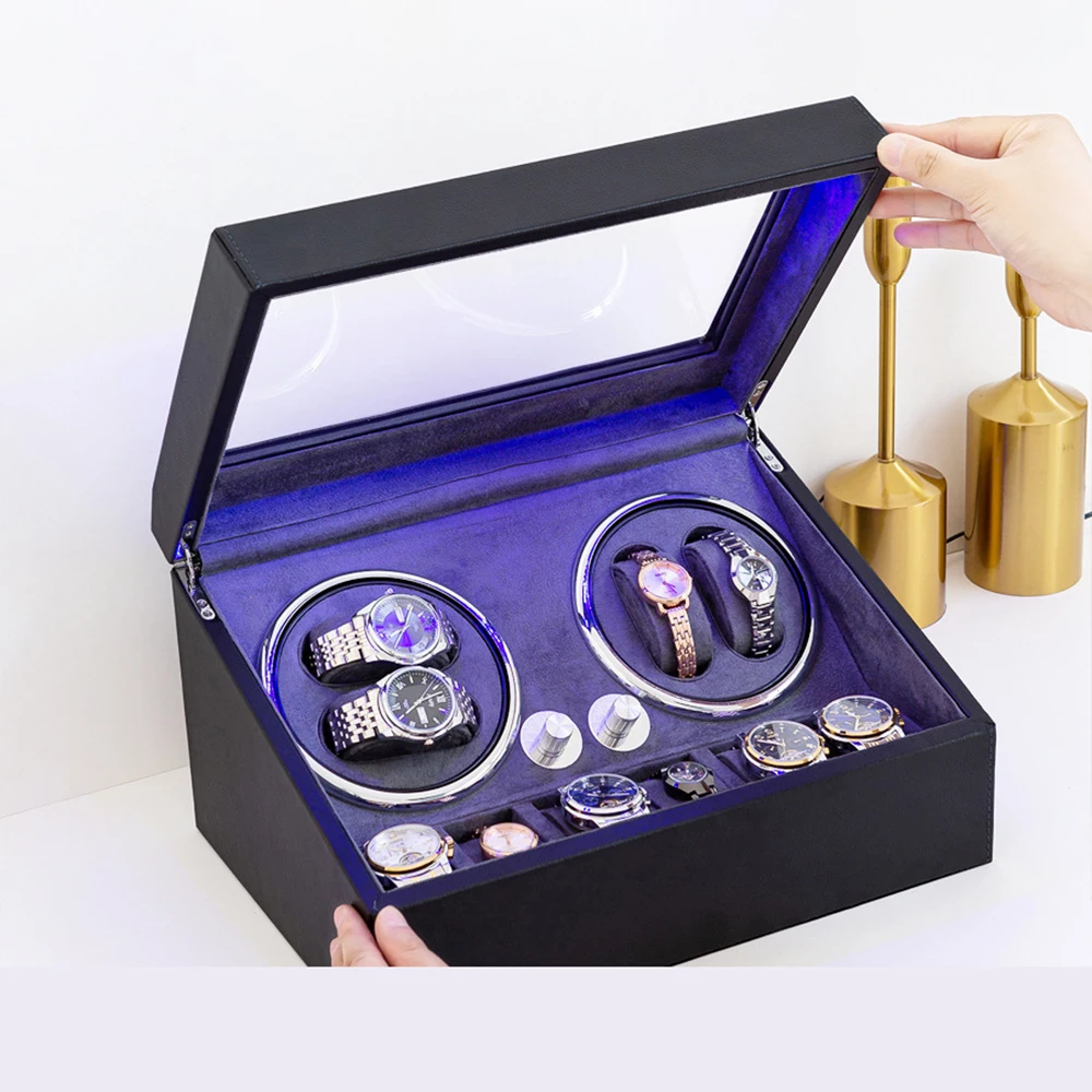 Прямая поставка оптовая продажа точечная 4 роскошных автомобильных намотки для часов с 6 намотками хранения