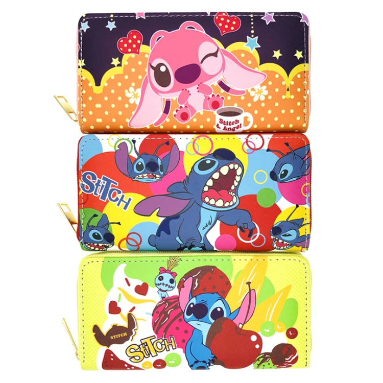 Liilo Stitch PU кошелек Студенческая длинная сумка для заметок стежок Одиночная