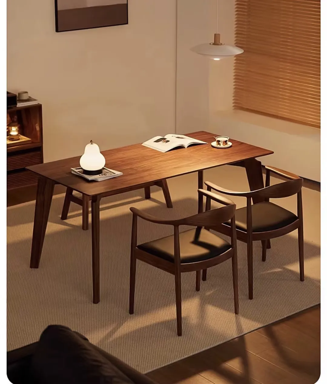 All Solid Wood Nordic Chair with Tufted Armrest Back Horn for Outdoor Hotel Bedroom School Dining Study Leisure Office Use