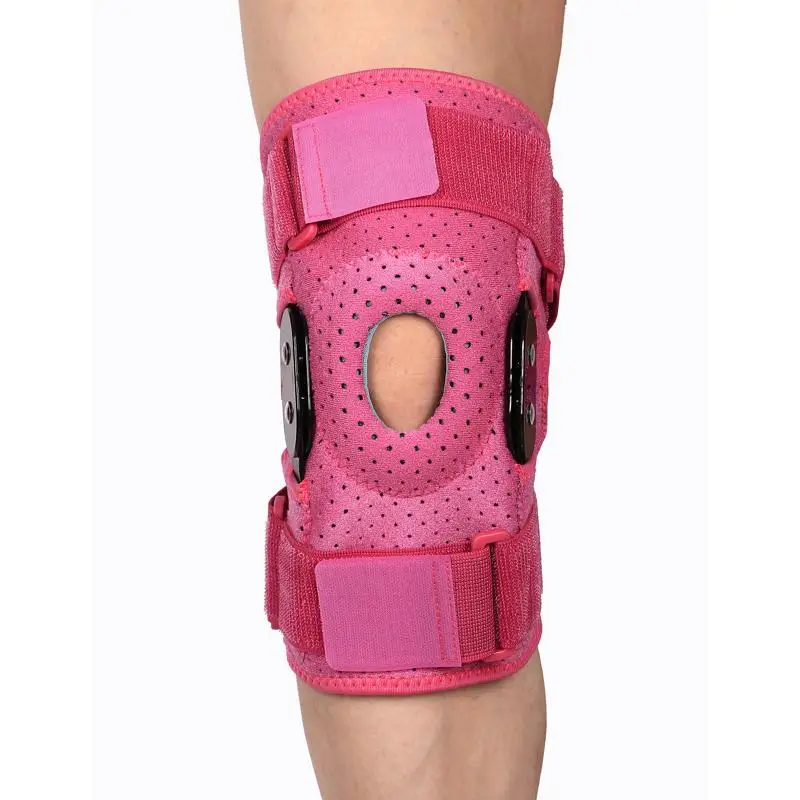 High Quality Neoprene Pink Hinged Knee Brace Adjustable Breathable Knee Support