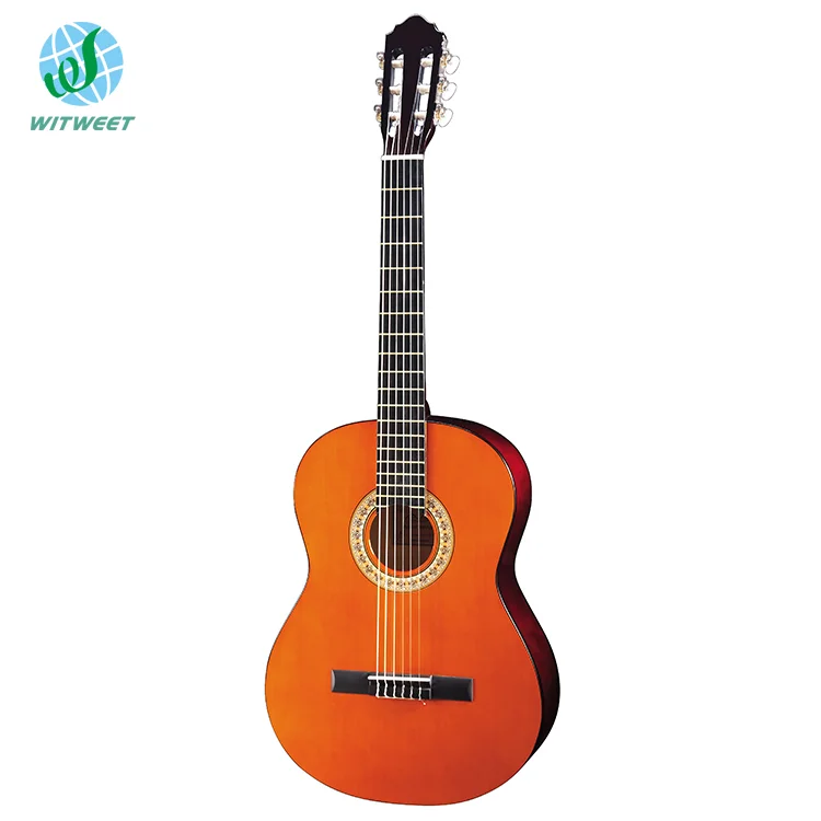 Wholesale OEM Custom 39 inch 3/4 Size  Guitar Classic High-gloss Spruce Material Chinese Classical Guitar for sale