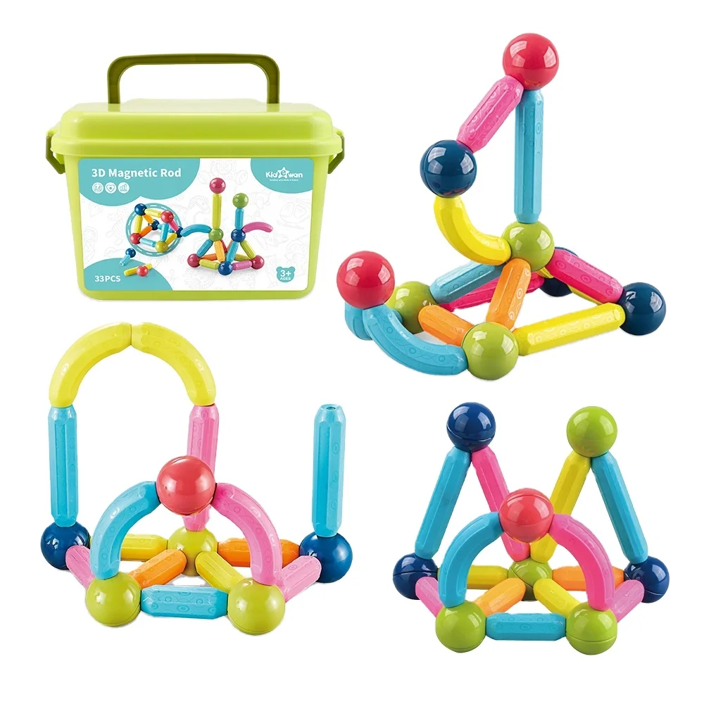 Kid magnet toys blocks for kids, magnetic sticks and balls toy educational sets, magic magnetic building blocks game fidget toy