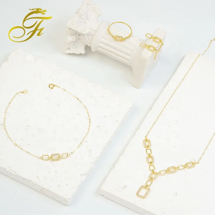 pure jewelries sets 18k Solid gold african 2023 dubai designer 18k gold jewelry famous brands set necklace set jewelry