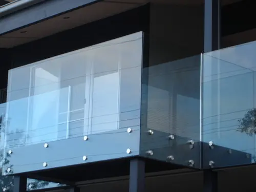 Outdoor Full Frameless Glass Railing Standoff Glass Balustrade Handrail