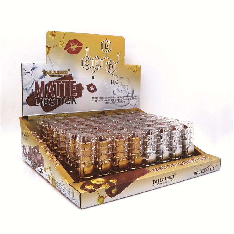 L132 TAILAIMEI Custom Logo 24 Colors Vegan Lipstick Moisturizing Formula Full Coverage Matte Lipstick Long Lasting Lipsticks