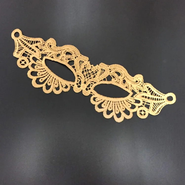 New Lady Lace Sexy Sexy Mask Halloween Costume Props Yellow and Black Lace Half Face Hollow Masquerade Mask