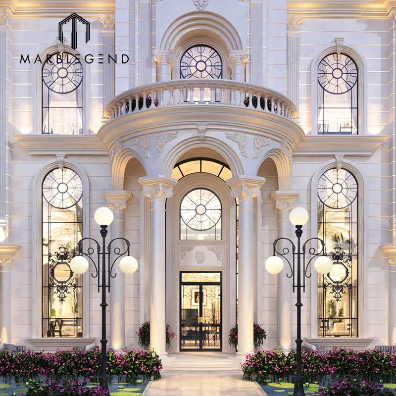 Индивидуальный бутиковый дизайн виллы проект круглые мраморные колонны камень для продажи