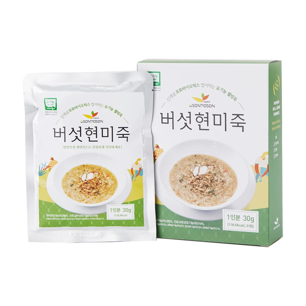 OSONDOSON Korean Wholesale High Quality 100% Pure Detox Organic Mushroom Brown Rice Porridge Grain Meal Replacement