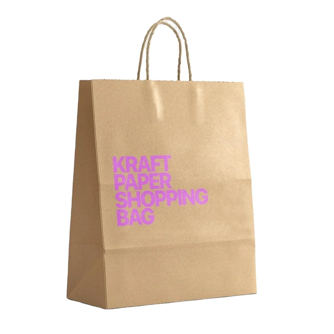 Wholesale Kraft paper bag with handles shopping bag excellent for Groceries, Supermarkets, Merchandise and Retail Stores