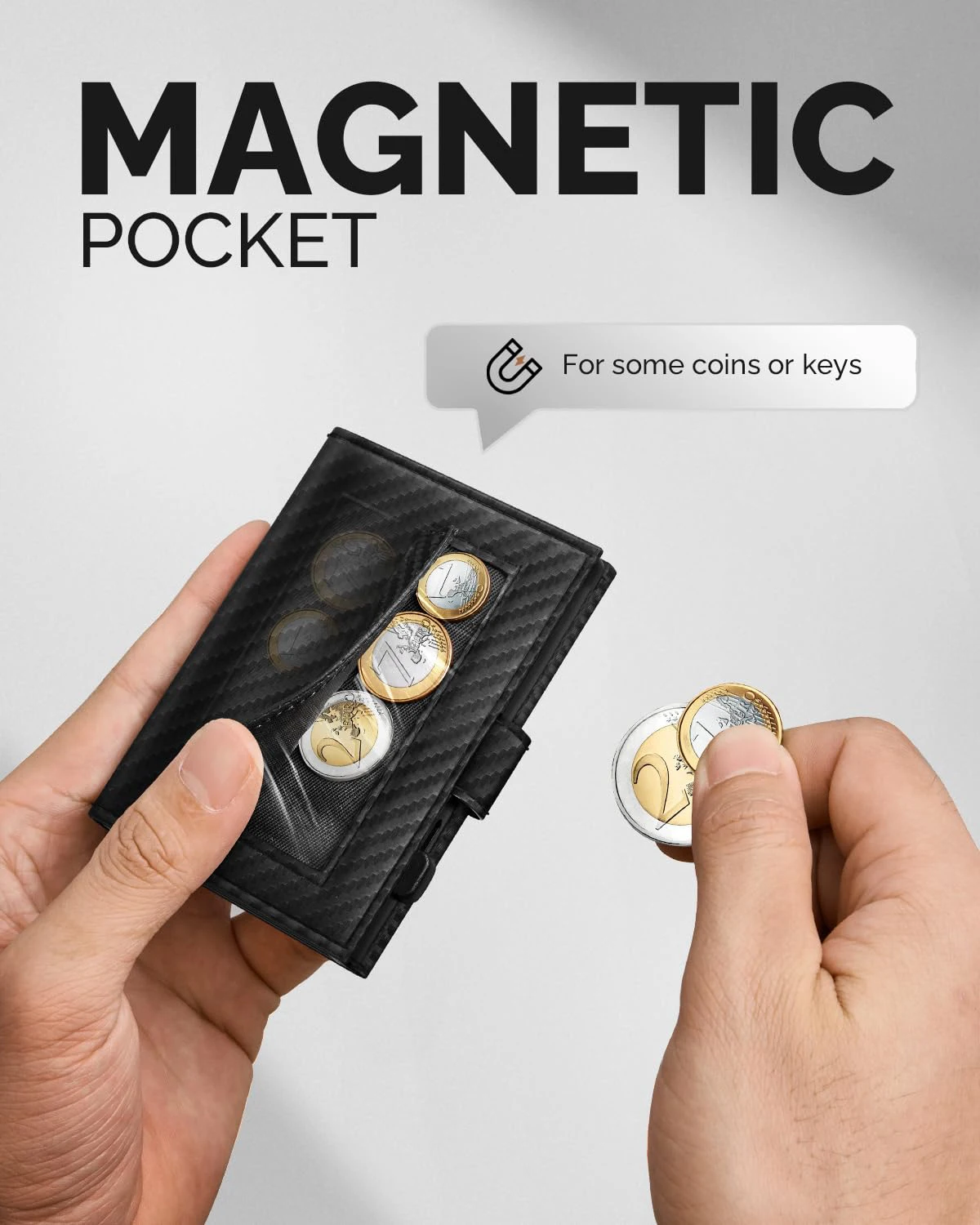 Пользовательские Pop Up Mans кошелек с карманом для монет на молнии RFID блокирующий тонкий кожаный карт Кошелек Алюминиевый металлический