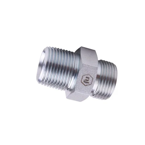Ningbo Factory Straight Steel BSPT Male Thread Adapter Hydraulic