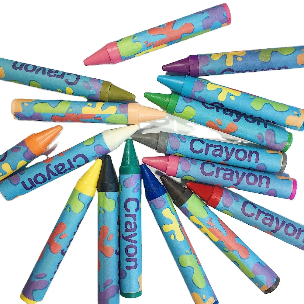 Hot selling 24 wax crayons in color box personalized wax color crayons