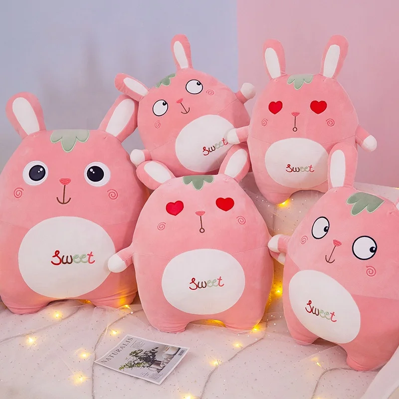 Custom Pink Soft Pillow Cushion Bunny Wholesale Valentine Gift Plush Doll Rabbit
