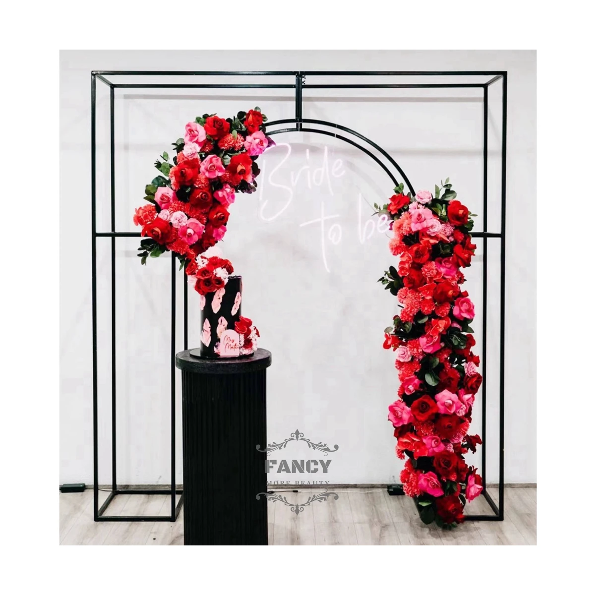 Black Wedding Backdrop Black Wedding Arch Large Door Shape Arch Wedding Decoration