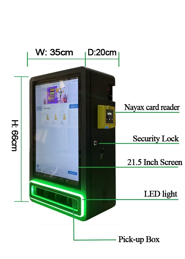 24 Hours Self-Service Vending Machine With Card Reader Payment With Belt Conveyor Drinks And Snacks