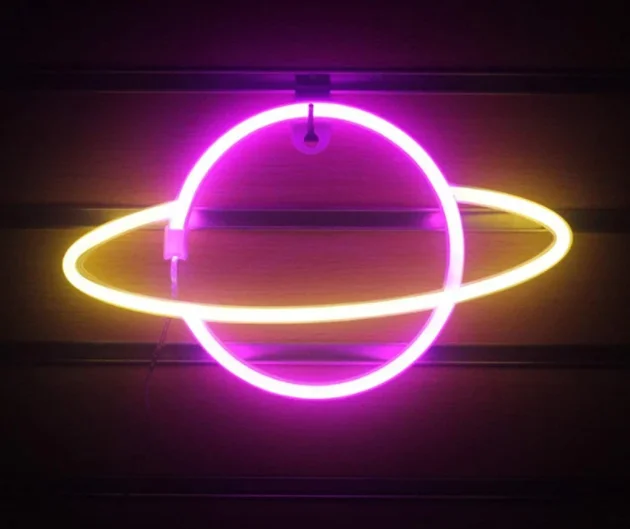 Custom Space LED Neon Sign with Acrylic Plate Decor shuttle Sign Rocket Vector Icon game room decoration led neon sign