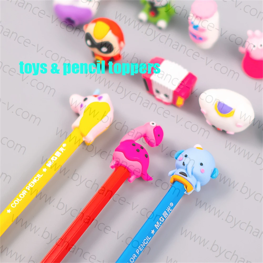 Hot Selling wholesale cheap capsule toys vary anime cartoon pencil topper figure toy in 45mm plastic balls for kids prize